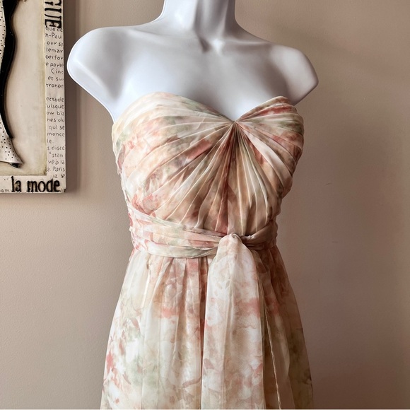 Jenny Yoo Annabelle Convertible Bridesmaid Strapless Floral Dress Size 2 - Picture 3 of 17